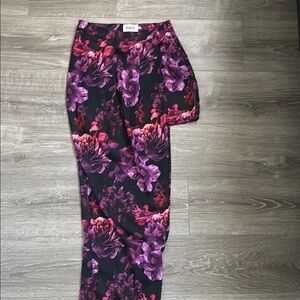 Floral Print Pants in Purple and Red
